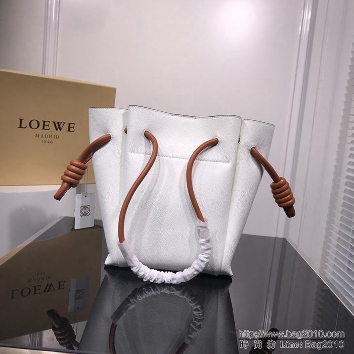 LOEWE羅意威 原版軟皮 最新Flamenco Knot系列 抽繩荔枝紋購物袋 手提肩背包 3041  jdl1111